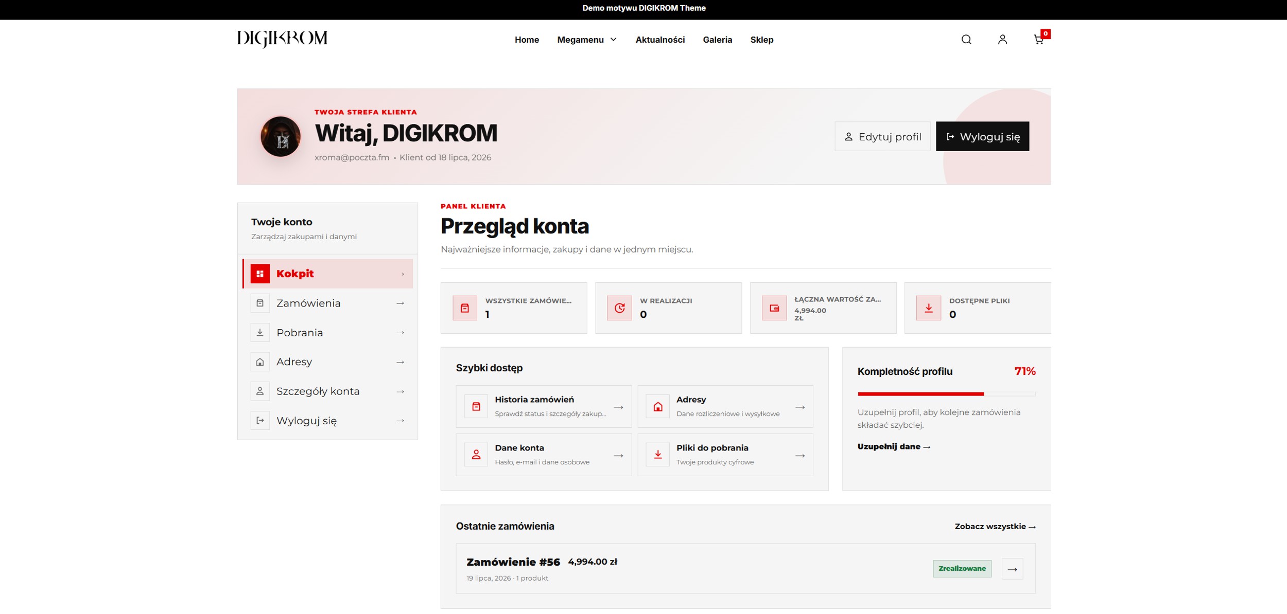 Strona Moje Konto