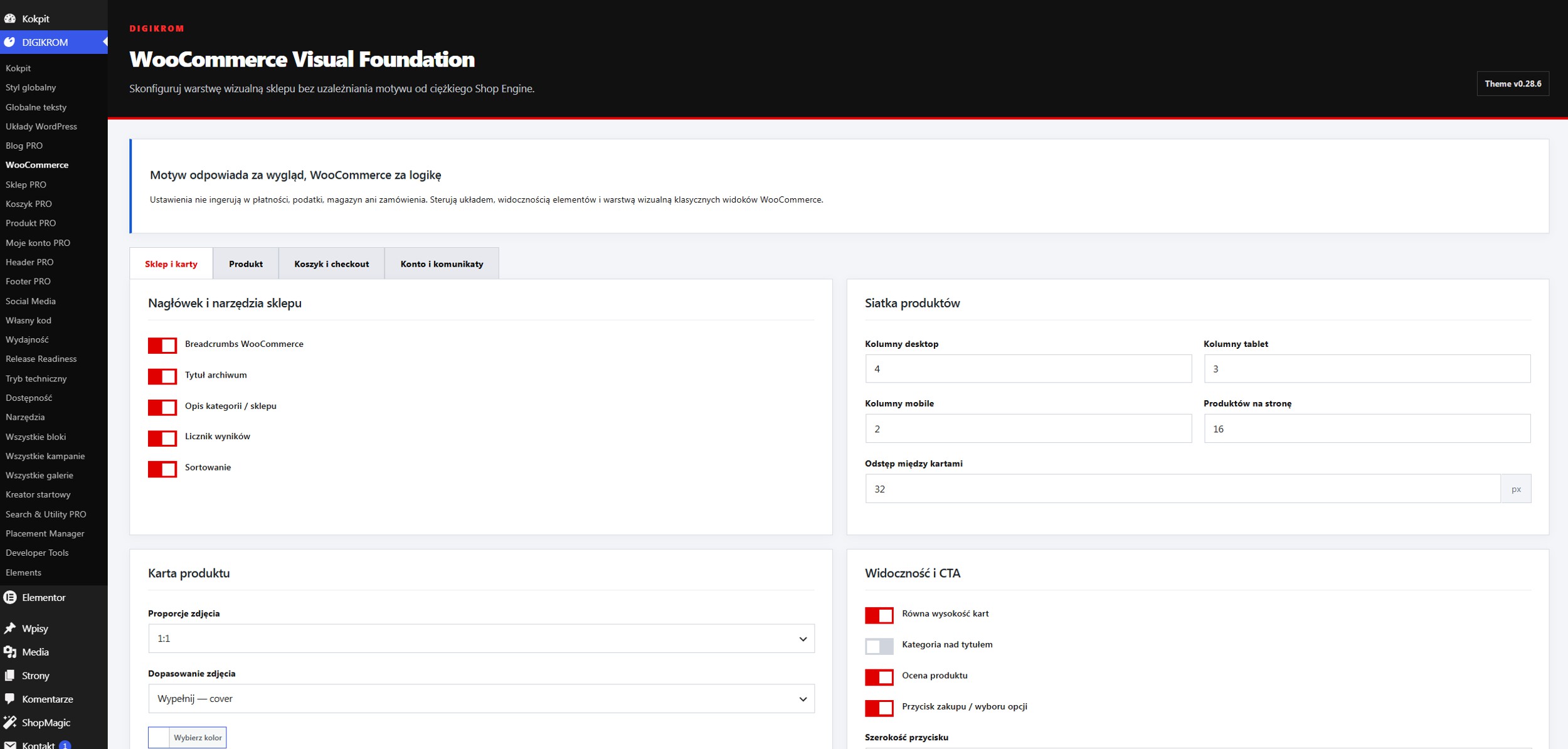 Ustawienia Podstawowe Woocommerce