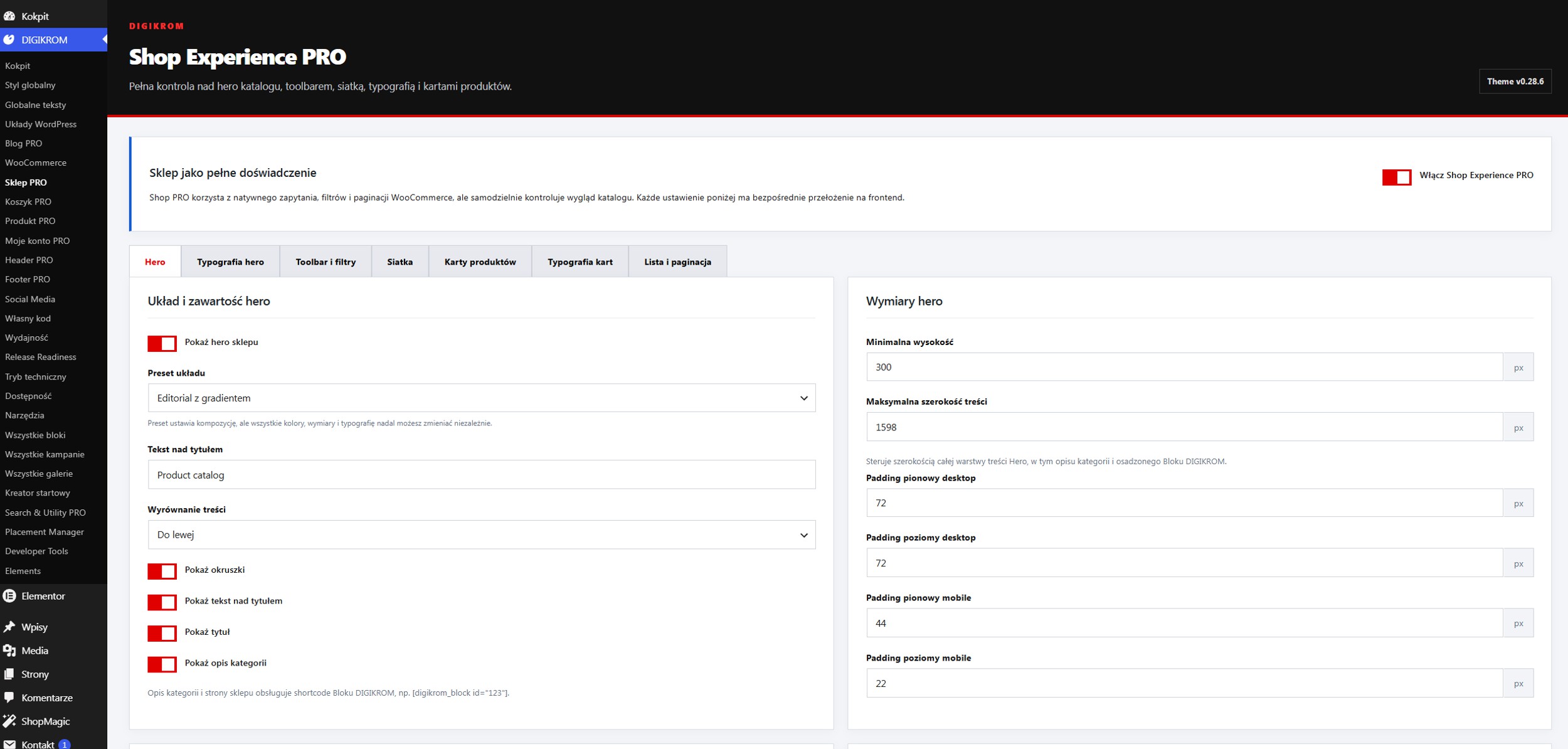 Ustawienia Woocommerce PRO